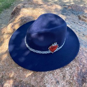 Navy Blue Wool Fedora